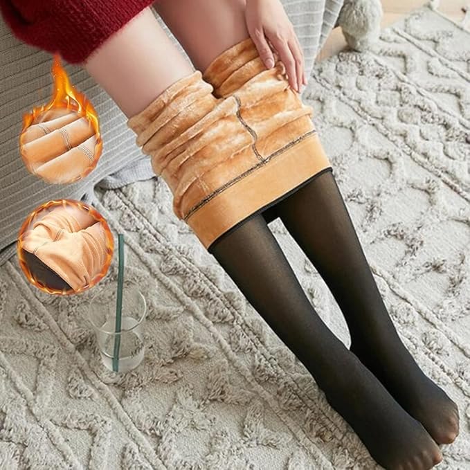 Fleec sheer winter stocking real translucent integrated legging, suitable for winter, spring, summer and autumn