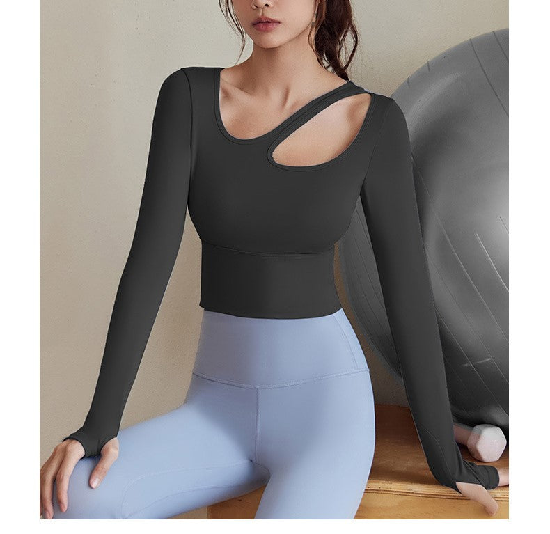 Full Sleeve Cross Neck Fixed Pad Gym & Yoga Wear 2-Piece Set
