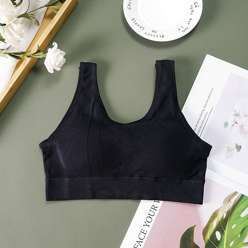 Popular beauty vest with chest pad removeable V back desing chest wrapping, sports, yoga , short breathable underwear women