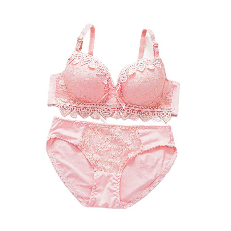 Charm Lace Bra & Panty Lingerie Set - Adjustable Side Support