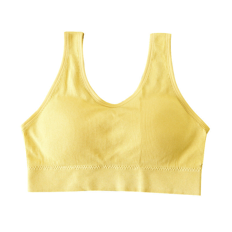 Popular beauty vest with chest pad removeable V back desing chest wrapping, sports, yoga , short breathable underwear women