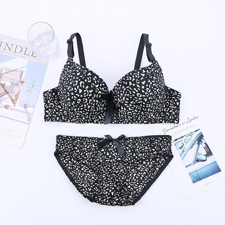 Animal print Wired Bra Panty lingerie set