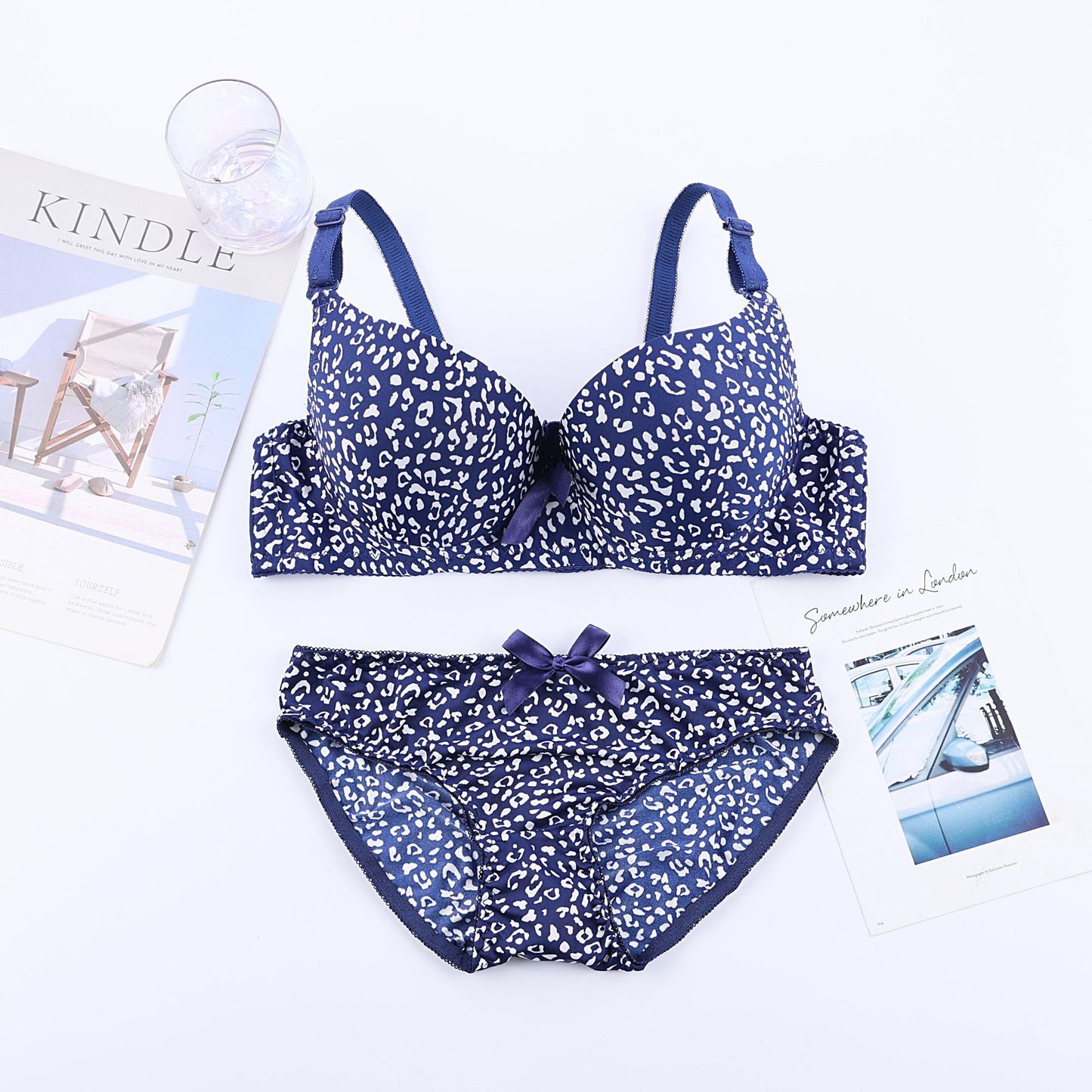 Animal print Wired Bra Panty lingerie set