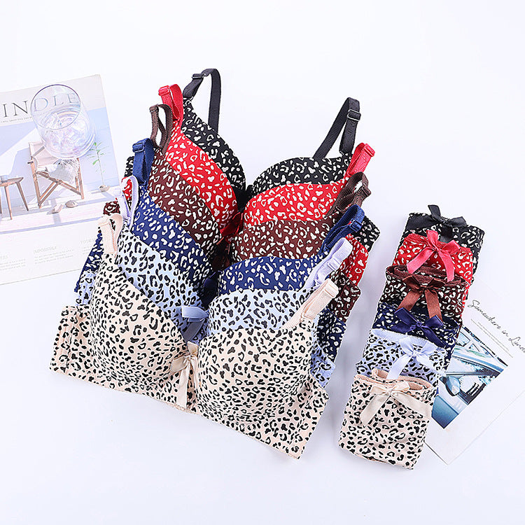 Animal print Wired Bra Panty lingerie set