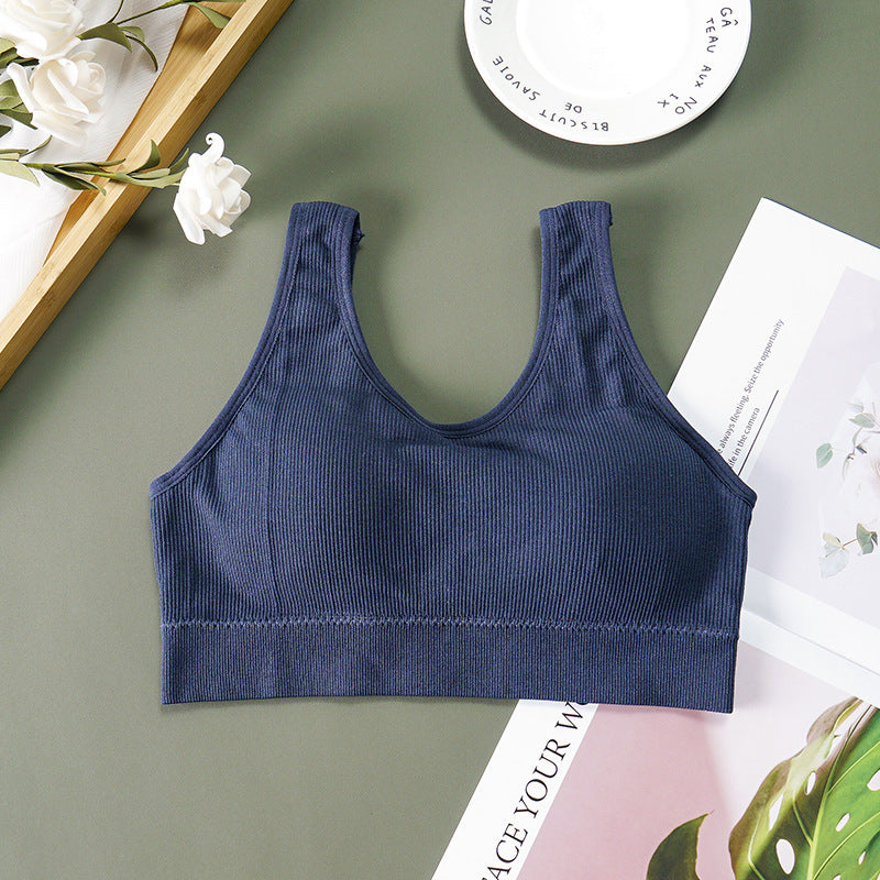 Popular beauty vest with chest pad removeable V back desing chest wrapping, sports, yoga , short breathable underwear women