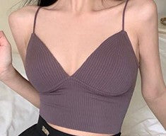 Seamless Fixed Cup Bandeau Vest Crop Top