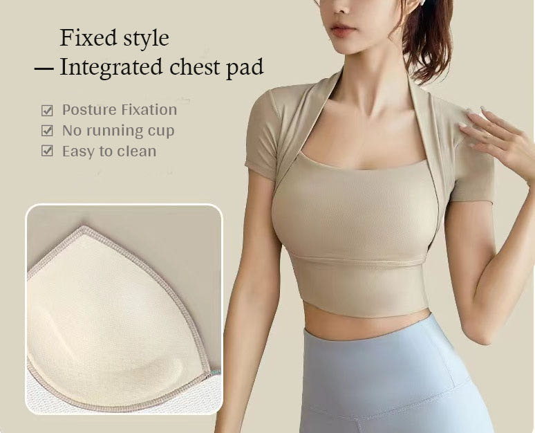 Covered Neck Fixed Pad Gym & Yoga Wear 2-Piece Set