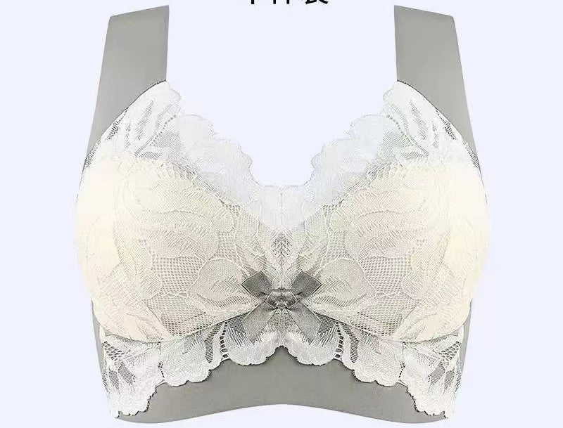 Women's front making lace fixed cup non steel ring gathering breasts comfortable bra