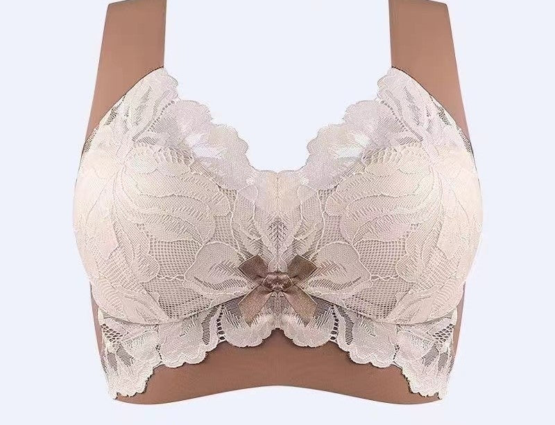 Women's front making lace fixed cup non steel ring gathering breasts comfortable bra