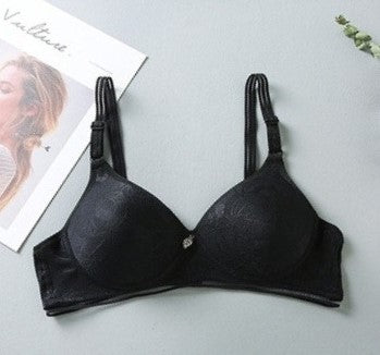 Padded Thin Cup Cotton Wirefree Push-Up Bra - Embroidery
