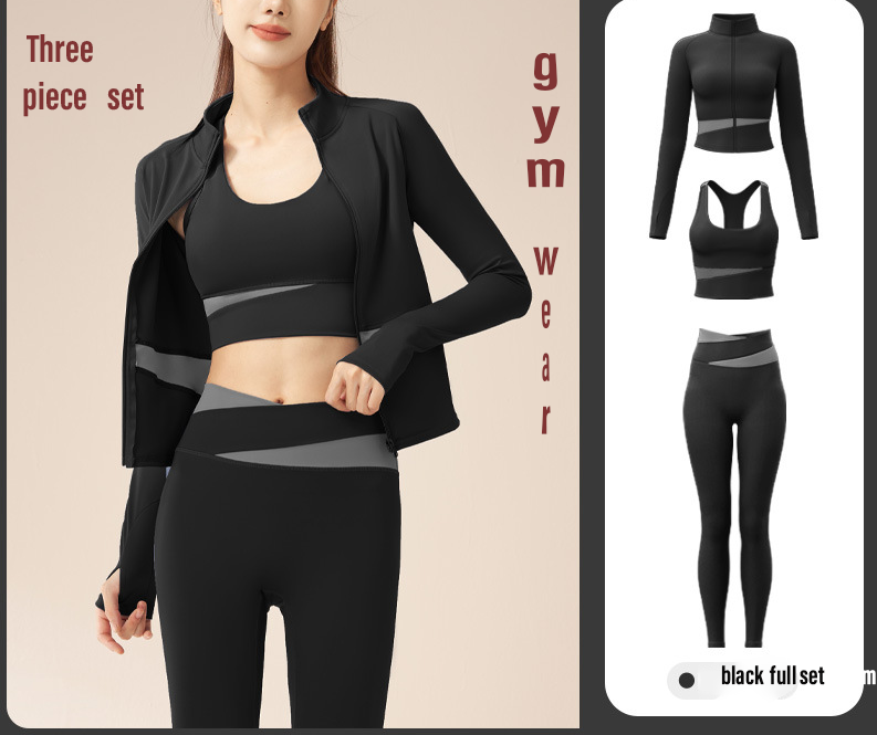 Zuruwears Stylish 3-Piece Gym & Yoga Wear Set