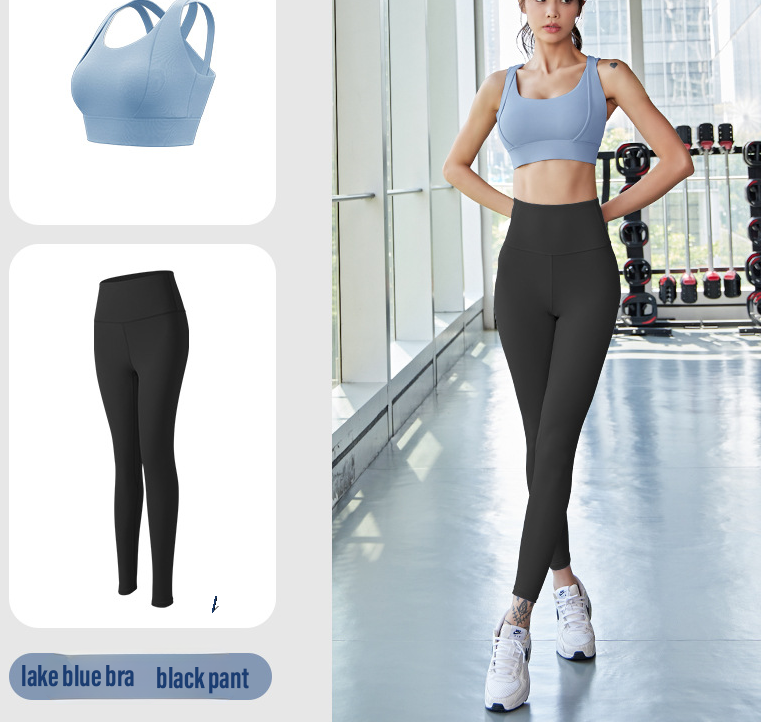 Zigzag Strap Gym & Yoga Wear 2-Piece Set with Leggings