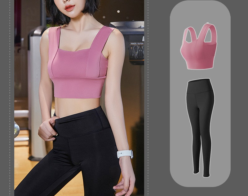 Wide Strap Gym & Yoga Wear 2-Piece Set