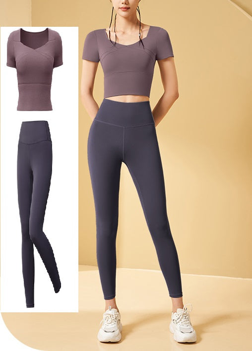 Zuruwears Stylish Gym Wear Yoga Wear Sports two pieces Set With Removal Pad