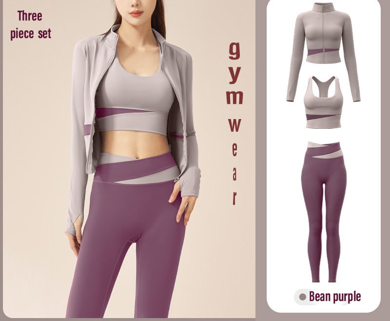 Zuruwears Stylish 3-Piece Gym & Yoga Wear Set