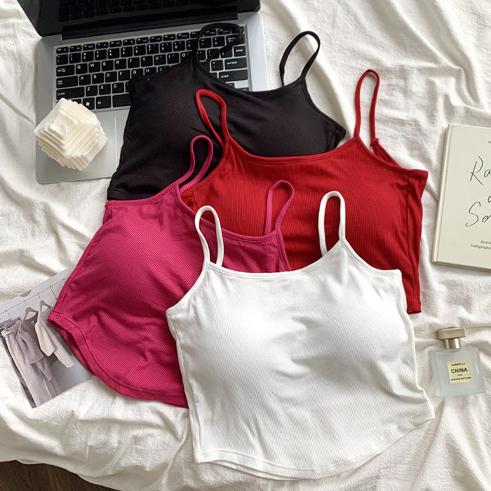 Detachable Pad Beauty Vest Sports Bra - Shockproof