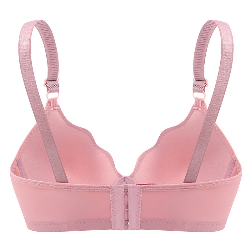 Beautiful back  style  bra without steel ring anti-sagging gather Breast