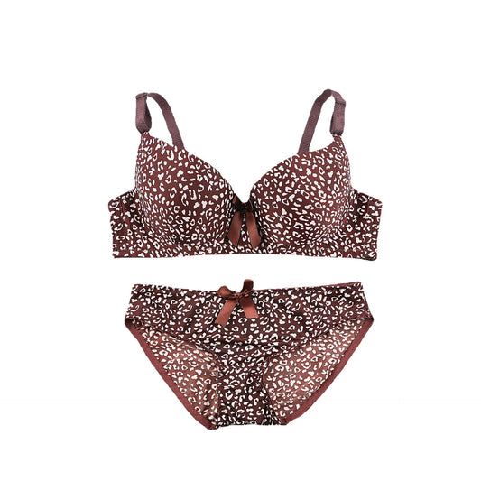 Animal print Wired Bra Panty lingerie set