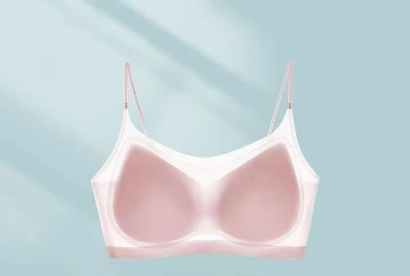 Ultra thin ice silk  seamless  sexy bra  soft breathable wireless soild  invisible  bra