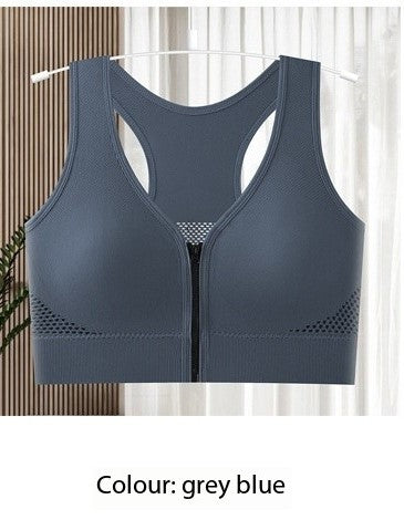 Front zipper sports bra, women's shockproof running, anti-sagging, bra, fitness vest, yoga, can be worn outside, quick-drying