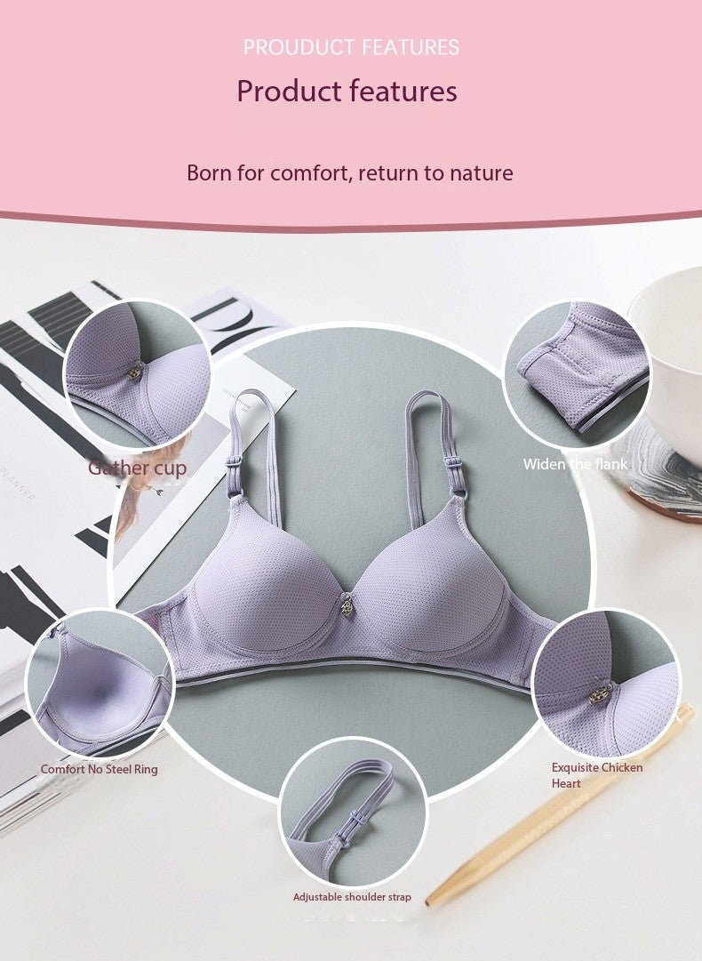 Women's buckles without steel ring seamless soft pad breathable v neck thin bra